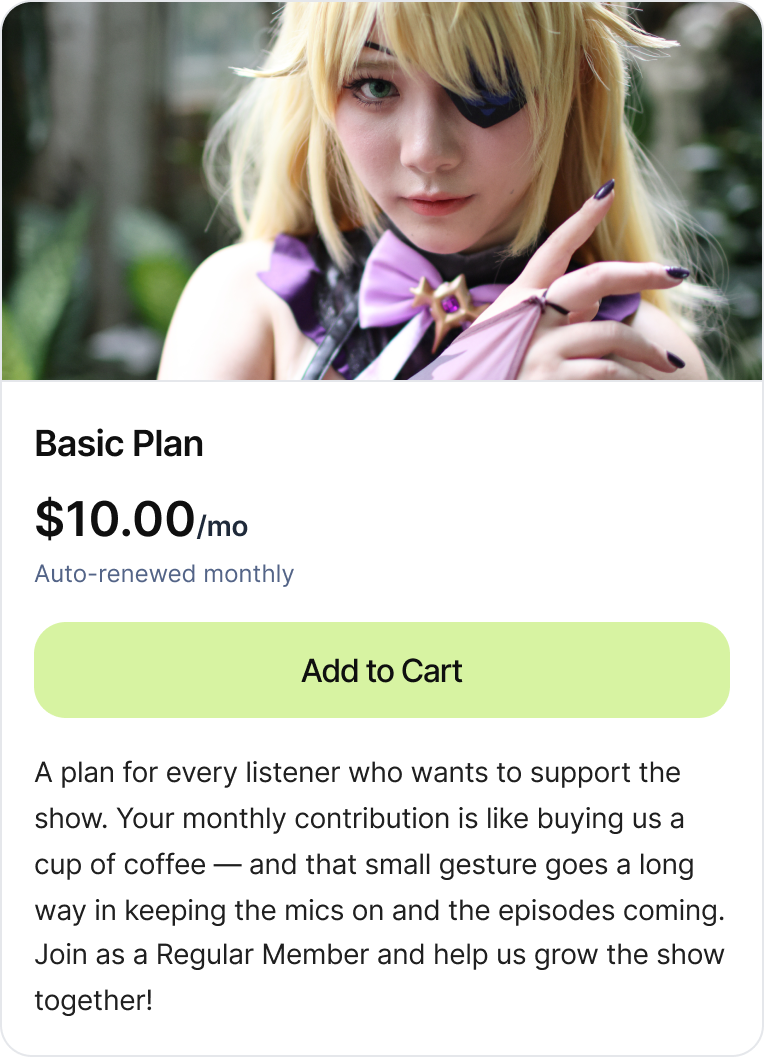 Regular Listener plan card